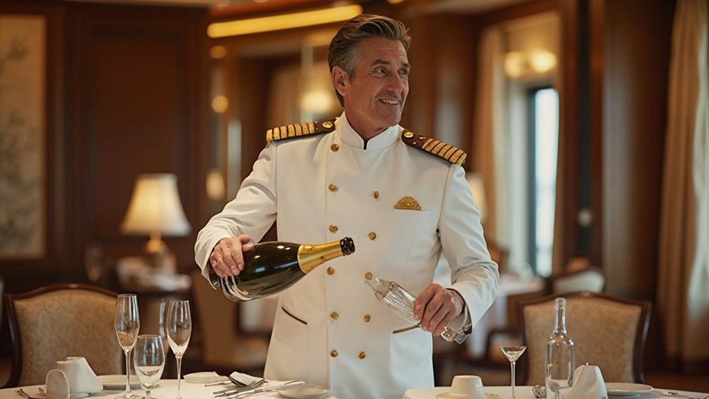 Professional butler arranging luxury in-suite dining service with gourmet meal presentation