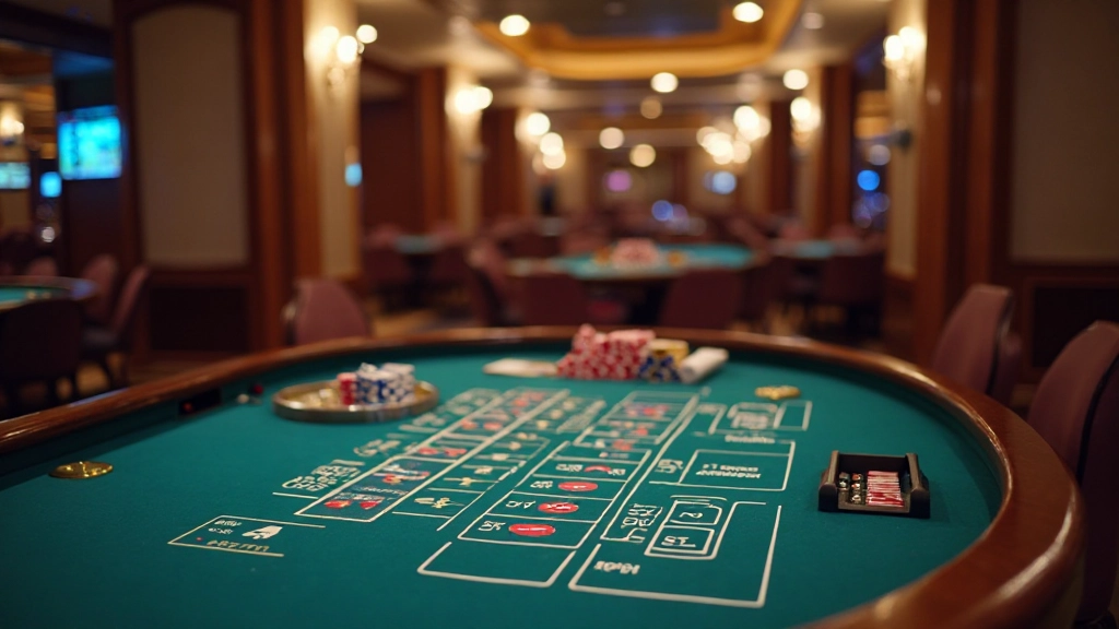 Professionally arranged gaming tables with dealers ready for service