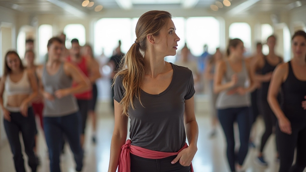 Group of guests participating in interactive activity with instructor demonstrating technique