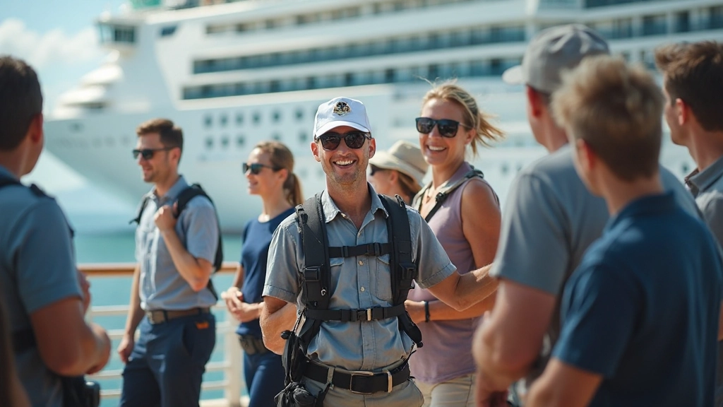Shore excursion guide with passengers preparing for adventure