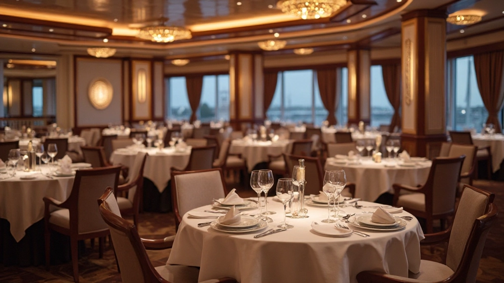 Elegant specialty restaurant with gourmet plating and fine table settings