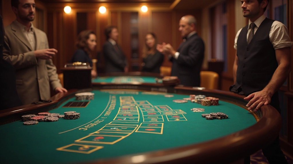 Premium gaming tables with professional dealers and elegant interior design