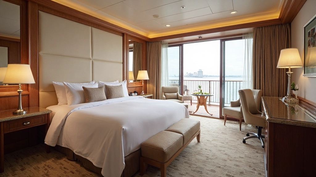 Spacious balcony suite with premium furnishings and private ocean-facing veranda