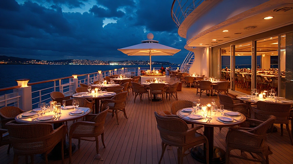 Upscale cruise ship deck venue